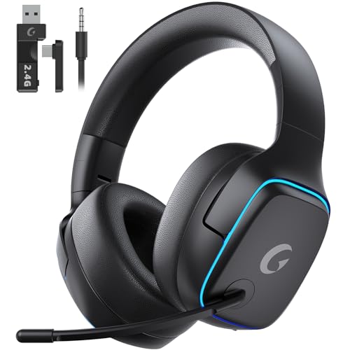 Gvyugke 2.4GHz Wireless Gaming Headsets for PS5, PS4, PC, Switch,MatteBlack - color: Matte Black