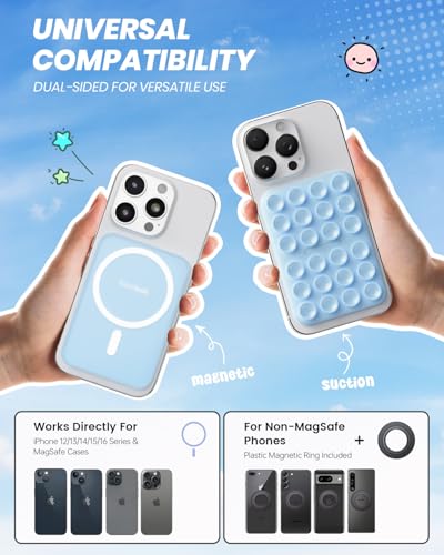 Klearlook Magnetic Suction Phone Mount for MagSafe Case, Light Blue - color: Light Blue