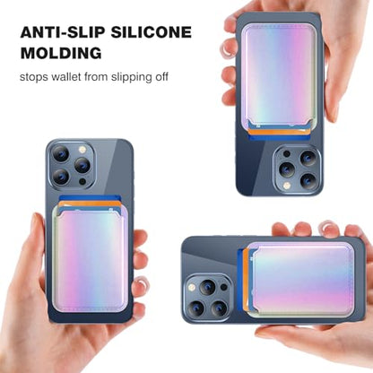miracase for MagSafe Wallet, Magnetic Card Wallet Holder, Compatible with MagSafe Wallet, 3-Card Holder, for iPhone 15/14/13/12 Series,Rainbow - color: C-Rainbow, style: Basic Wallet