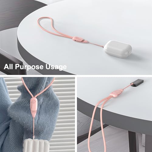 E-Tree 2 Pack Multi-Purpose Wrist Lanyard Hand Strap for Cell Phone Case Camera Airpods Keys Keychain Keys USB Flash Drive - color: Pink & Pink