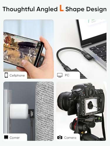 Angle USB 4 Cable,USB C to C for SSD,MacBook Pro, iPhone17,Dock,Auto 1.0ft - color: 40G, size: 1FT-Angled