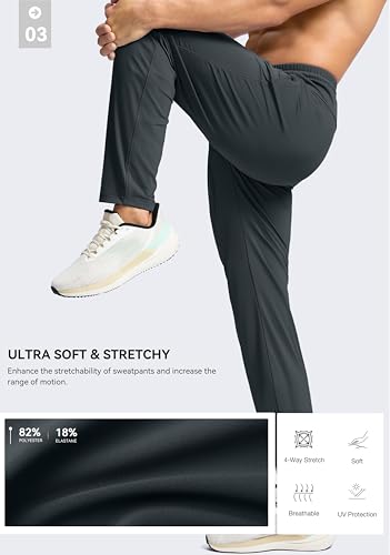 G Gradual Men's 30"/32"/34"/36" Inseam Tall Sweatpants with Zipper Pockets - color: Grey, size: Medium