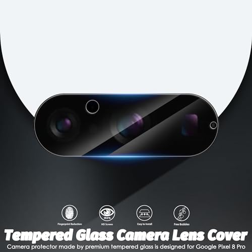 Orzero (3 Pack Camera Lens Protector Compatible for Google Pixel 8 Pro 6.7", Protector de Cámera Glass High Definition Anti-Scratch Case Friendly Does Not Affect Temperature Sensor (Not for Pixel 8) - size: 6.7 inch