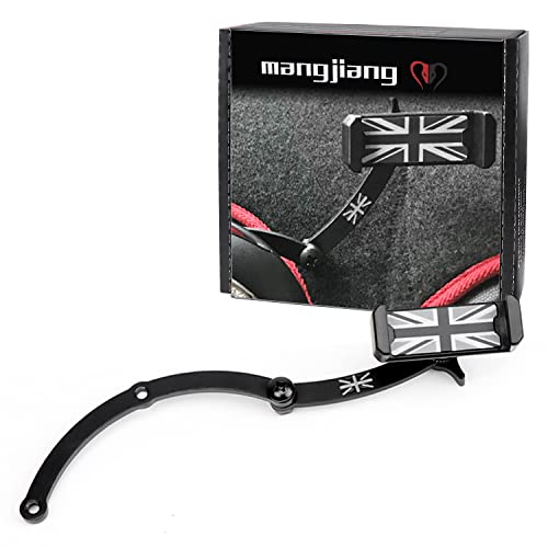 Union Jack Gray/Black Rotatable Foldable Union Jack Smart Phone Holder Clip Fold Mount Bracket for Mini Cooper 2nd Gen (R55 R56 R60 R61 Only)