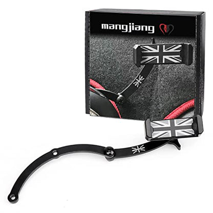 Union Jack Gray/Black Rotatable Foldable Union Jack Smart Phone Holder Clip Fold Mount Bracket for Mini Cooper 2nd Gen (R55 R56 R60 R61 Only)