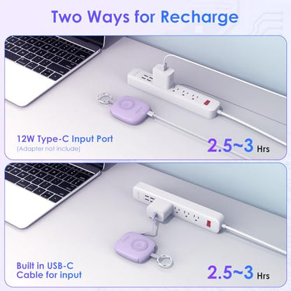 Small Portable Charger 5000mAh,iWatch Wireless Charger Mini Power Bank with Built-in Cable,Travel Keychain Charger for Apple Watch 11/10/9/8/Ultra/7/6/Se/5/4,iPhone 17/16/15/14/13/12,Android Phone - color: Purple