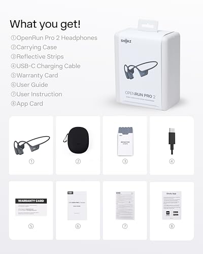 SHOKZ OpenRun Pro 2 Bone Conduction Bluetooth Sport Headphones, Black - color: Black, size: Standard