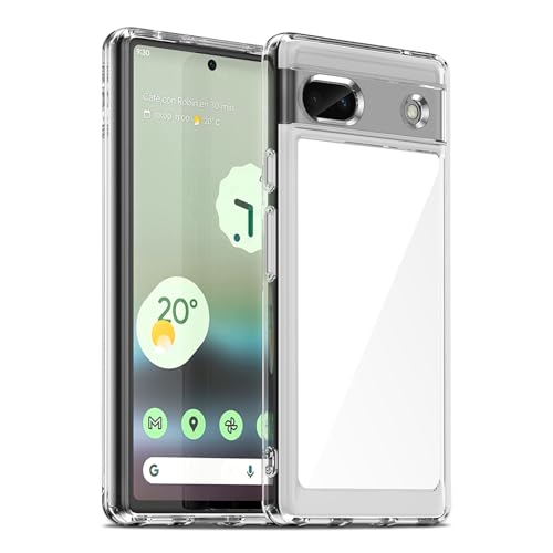 Case for Google Pixel 6a, Military Grade Drop Protection Phone Case, Yellowing Resistant, Anti-Scratch Hard PC Back, Shockproof Hard Ultra-Thin Protective Cover, Clear - size: Google Pixel 6a