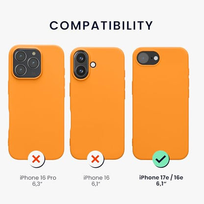 kwmobile Case Compatible with Apple iPhone 17e / iPhone 16e Case - Soft Slim Protective TPU Silicone Cover - Fruity Orange - color: Fruity Orange