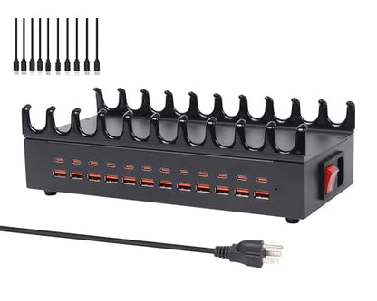 24 Ports 300W Charging Station for Multiple Devices with 10 Cables