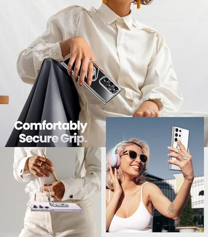 Shields Up for Samsung Galaxy S24 Ultra Case with Stand, Galaxy S24 Ultra Case Clear with Double Ring Holder [Adjustable & Foldable] Shockproof Protective Cover - Clear - color: Clear, size: Galaxy S24 Ultra