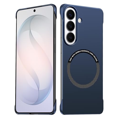 Frameless Slim Case for Samsung Galaxy S26, Silky Touch, Hard PC Matte Back, Exposed Sides Compatible with Mag-Safe, Anti-Scratch Shockproof Protective Cover for Samsung S26 5G (Blue) - color: Blue