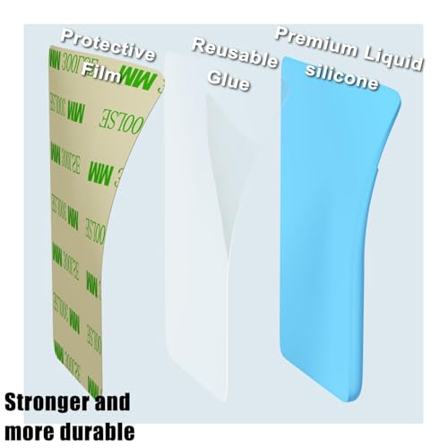 oakxco Phone Wallet Stick On, Secure Phone Card Holder Silicone, Adhesive Pocket Sleeve ID Credit Card, Slim Thin Card Case for Men Women Cute, Compatible with Apple iPhone Samsung Pixel, Blue - color: Blue