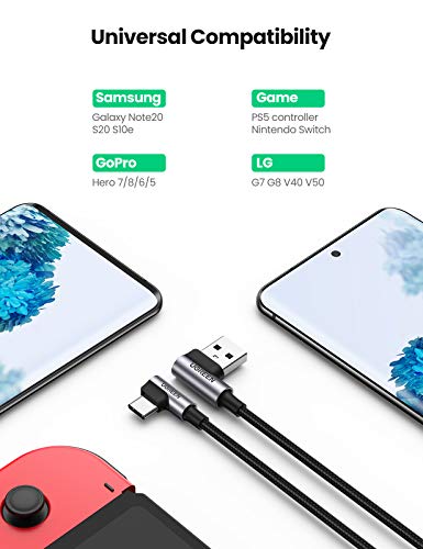 UGREEN USB A to USB C Cable 90-Degree Fast Charging Cable, 1.6ft - size: 1.6 ft