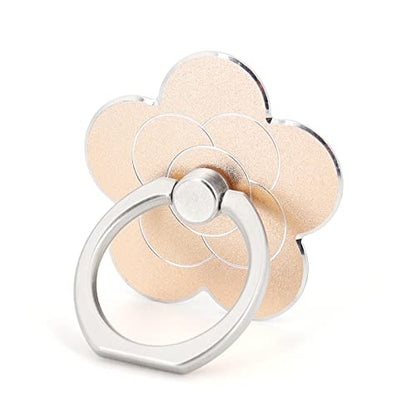 LaMignonne Cell Phone Ring Holder Flower Finger Ring Grip Stand 360° Rotation 180° Flip Universal Kickstand Compatible with All Smartphones (Golden) - color: Golden
