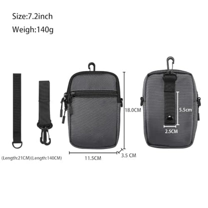 Multi-Functional Cell Phone Belt Holster, Water Repellent Nylon Crossbody Waist Bag Fits 7.2 Inch Phones, 4 Ways Wear Shoulder Hand Wrist Carry Pouch for Outdoor Travel Hiking(Grey) - color: Grey