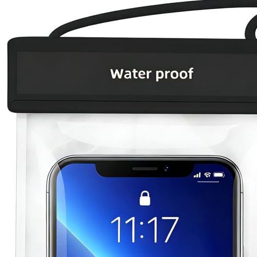 Waterproof Phone Case Protective Travel Accessories Black | Waterproof Mobile Phone Holder Dry Bag for Women Men Summer Vacation Beach Pool Cruise Outdoor Adventure - color: black