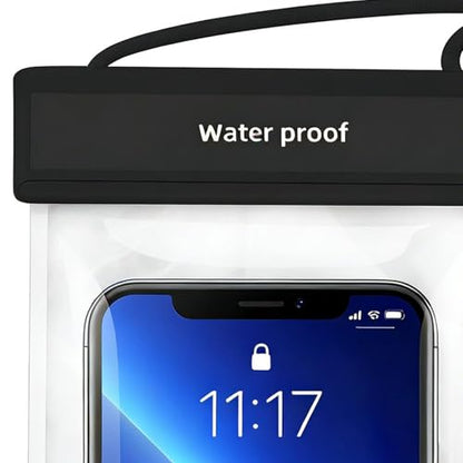 Waterproof Phone Pouch Touchscreen Protective Lightweight Black | Waterproof Pouch for Swimming for Women Men Summer Vacation Beach Pool Cruise Outdoor Adventure - color: black