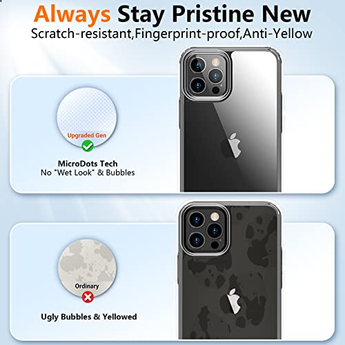 Crystal Clear for iPhone 12/12Pro Case,[Anti- Yellowing][Upgraded Military Shockproof Protection] Slim Thin Protective Bumper Phone Case 6.1 inch – Clear