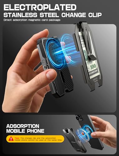 i-Blason for MagSafe Wallet with Stand & Money Clip, 6-Card Holder, Black - color: Black, size: with Money Clip