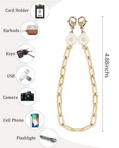 Lostars Metal Phone Chain Wrist Strap with Charm for Women - color: Gold-strawberry-b