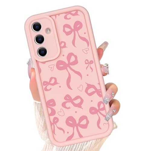 Compatible with Samsung Galaxy A14 / A14 5G Case, Cute Bow Silicone, Senior Shockproof Protection and Anti-Scratch for Soft Slim Phone Cover for Women Girls-Pink Bow - color: Beauty Bow, size: Samsung A14 5G/A14