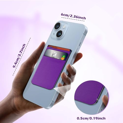 CloudValley Magnetic Wallet Compatible with MagSafe for iPhone 17/16/15/14/13/12 Series, 5 Card Stick on Back of Phone Credit Cards& ID Card Cell Phone Card Holder for Phone Case with Mag-Safe, Purple - color: DarkPurple