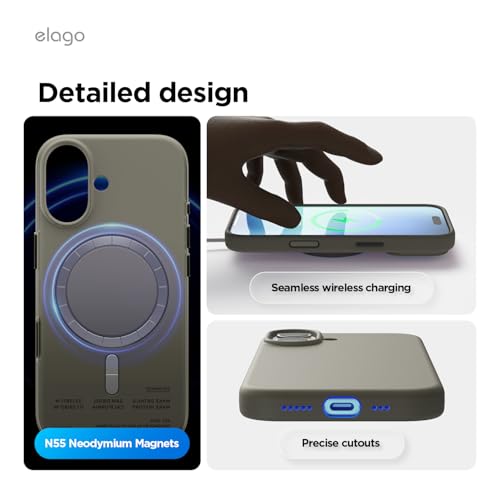 elago Premium Magnetic Silicone Case for iPhone 17 | Compatible with MagSafe, Liquid Silicone Material, Protection, Shockproof, Slim Phone (Medium Grey) - color: Medium Grey, size: iPhone 17