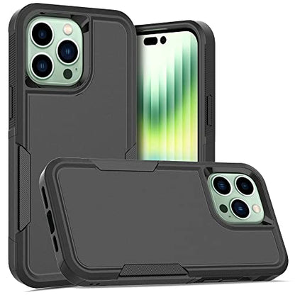 Heavy‑Duty Rugged Anti‑Drop Shockproof Protective Phone Case for iPhone 14 Pro Max, Durable Protective Shell, Black - color: Black, size: iPhone 14 Pro Max