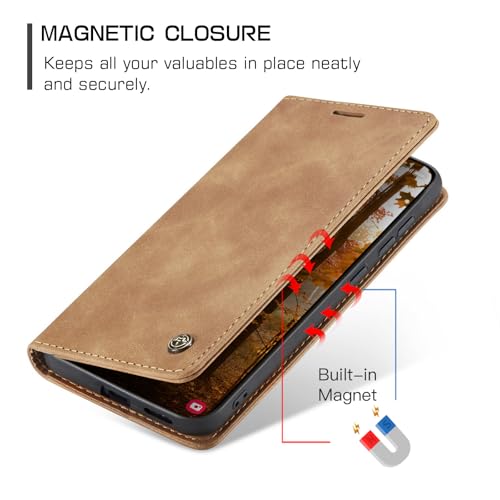 Compatible with Samsung Galaxy S26 Plus Case with Card Holder, Kickstand Protective Flip Folio Leather Wallet Case for Galaxy S26+ Plus 5G 6.7 inch (Brown) - color: Brown, size: S26 Plus 6.7 Inch