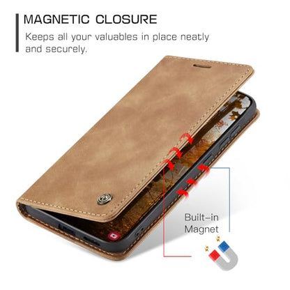 Compatible with Samsung Galaxy S26 Plus Case with Card Holder, Kickstand Protective Flip Folio Leather Wallet Case for Galaxy S26+ Plus 5G 6.7 inch (Brown) - color: Brown, size: S26 Plus 6.7 Inch