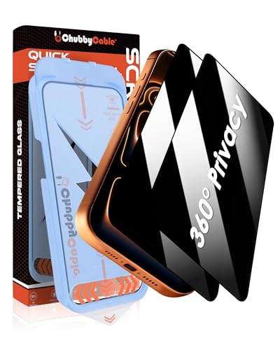 chubbycable 360 Privacy Screen Protector for iPhone 17 Pro Max, 2 Pack - size: 17 Pro Max