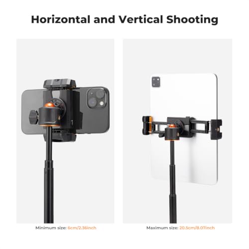 K&F CONCEPT Tablet and Cellphone Tripod Mount Adapter Holder - style: Adjustable Clamp