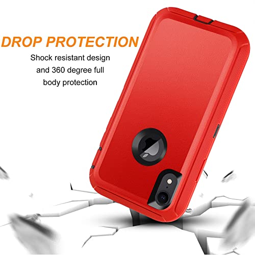 Co-Goldguard Case for iPhone XR Case 3-Layer Heavy Duty Bumper Cover Military Grade Drop Protection Shockproof Phone Case for iPhone XR 6.1 RedBlack - color: RedBlack