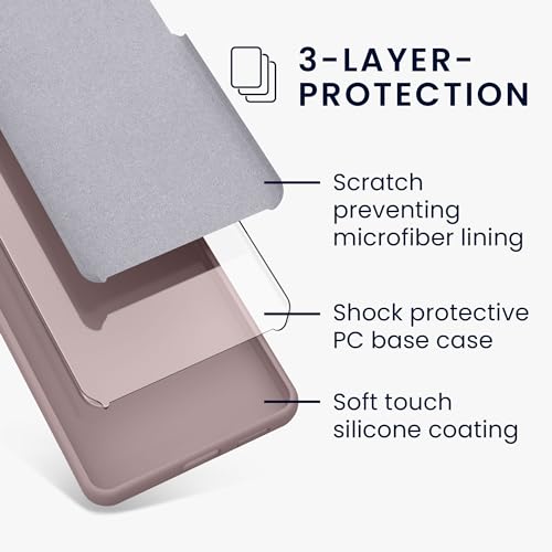 kwmobile Case Compatible with Google Pixel 7 Pro Case - TPU Silicone Phone Cover with Soft Finish - Nude Lilac - color: Nude lilac, size: Pixel 7 Pro