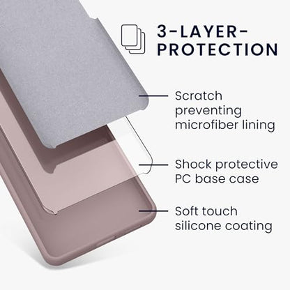 kwmobile Case Compatible with Google Pixel 7 Pro Case - TPU Silicone Phone Cover with Soft Finish - Nude Lilac - color: Nude lilac, size: Pixel 7 Pro