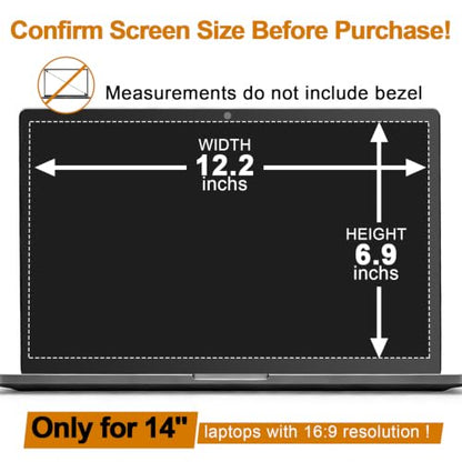 Laptop Privacy Screen 14 Inch 16:9 Display - size: For 14.6 inch laptops(16:9)