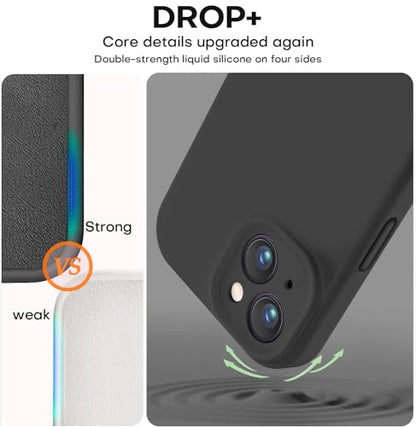 Vooii Compatible with iPhone 13 Case, Liquid Silicone Upgrade [Camera Protection] [Soft Anti-Scratch Microfiber Lining] Shockproof Phone Case for iPhone 13 6.1 inch - Black - color: Black, size: iPhone 13
