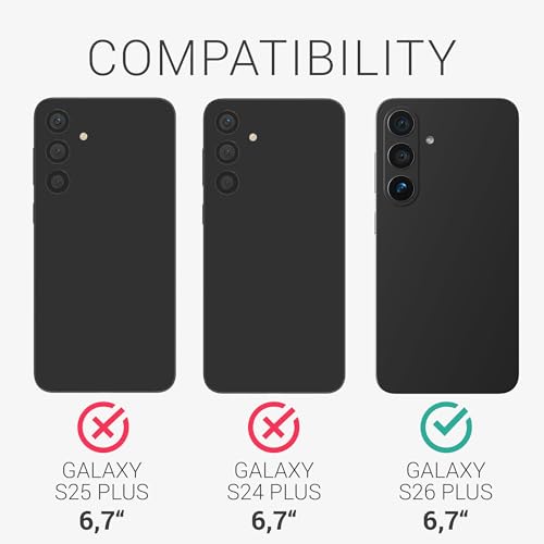 kalibri Aramid Fiber Case Compatible with Samsung Galaxy S26 Plus - Case Super Slim Strong Protective Phone Cover - Black Matte - size: Galaxy S26 Plus