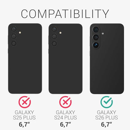 kalibri Aramid Fiber Case Compatible with Samsung Galaxy S26 Plus - Case Super Slim Strong Protective Phone Cover - Black Matte - size: Galaxy S26 Plus