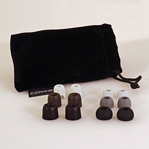 C. Crane CC Buds PRO Earbuds, Mic & Phone Remote with Six Different Earbud Covers Included for Custom Comfort – Designed for Voice Clarity and Audio Books – Fits Large and Small Ears