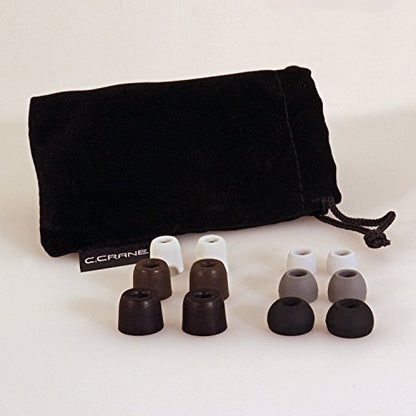 C. Crane CC Buds PRO Earbuds, Mic & Phone Remote with Six Different Earbud Covers Included for Custom Comfort – Designed for Voice Clarity and Audio Books – Fits Large and Small Ears