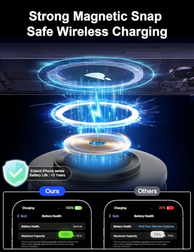 5-in-1 Magnetic Wireless Charging Station for Apple Device, Portable Bluetooth Speaker with Adjustable Night Light, 33W Fast Charger Stand for iPhone 17/16/15/14/13 Pro Max, Apple Watch, AirPods - color: Black
