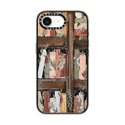 CASETiFY for iPhone 17e / 16e Case - Impact Compatible with MagSafe | 8.2 ft. 4x Military Grade Drop Protection | Bookshelf Garden by KT's Canvases | Black - color: Bookshelf Garden, size: iPhone 16e (6.1")