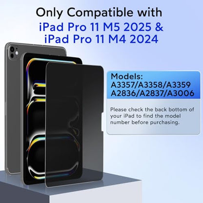 MOBDIK Privacy Screen Protector for iPad Pro 11 inch M5 2025 / M4 2024 - size: iPad Pro 11" 2025/2024