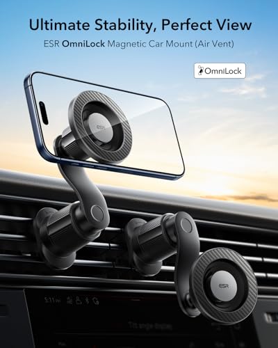 ESR OmniLock for MagSafe Car Mount for iPhone 18 Pro/Duo/17-12,Samsung