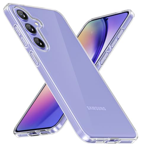 LoeoeL for Samsung Galaxy A54 5G Phone Case Silicone, Minimalist Ultra Thin Slim Soft Rubber Gel Solid Color Matte TPU Cute Case for Women Men, Girly Plain Aesthetic Design & Camera Cover, Clear - color: Clear, size: A54