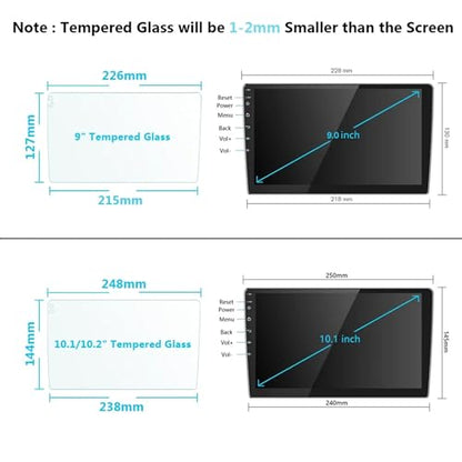 2 Pack 9 Inch Trapezoid Car Screen Protector, HD Clear Tempered Glass - size: 9 Inch High Definition