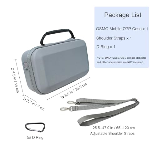 Osmo Mobile 7P Case, Portable Storage OM 7P Carrying Case Shoulder Bag for DJI OM 7 /7P Smartphone Gimbal Stabilizer Accessories Gray