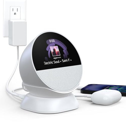 HomeMount Stand for Spot, iPhone & Earbuds with USB Ports, White - color: White